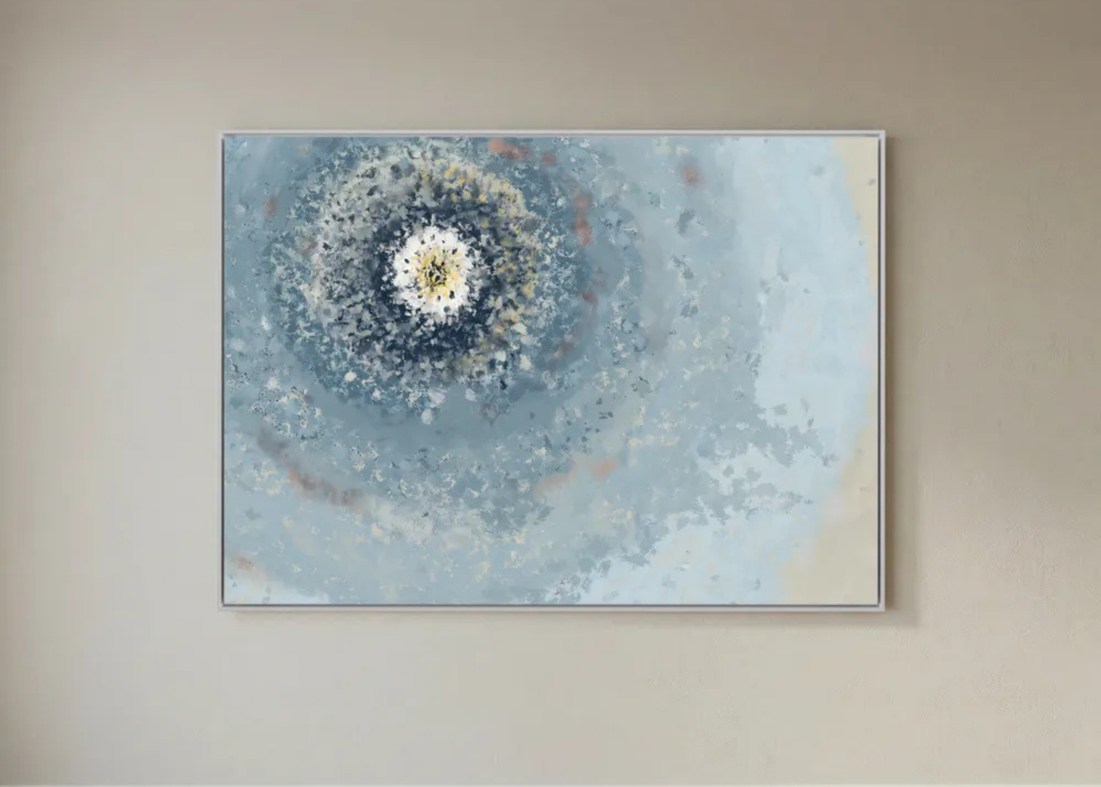 Resonant Emergence | Framed Canvas Print | Abstract Blue Wall Art