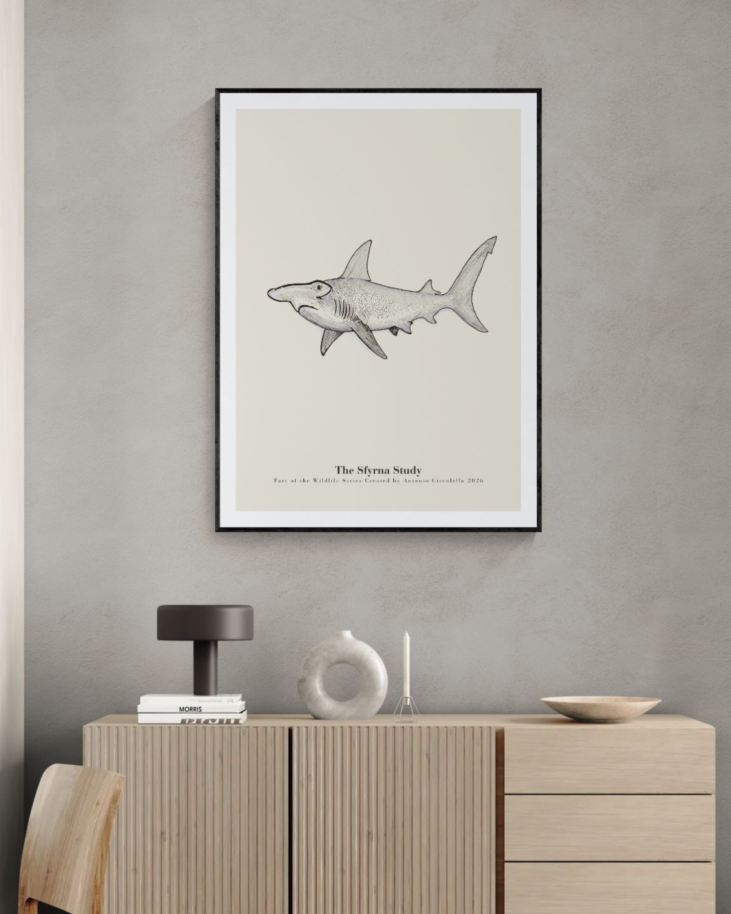 The Sfyrna Study | Vintage Hammerhead Shark Fine Art Print