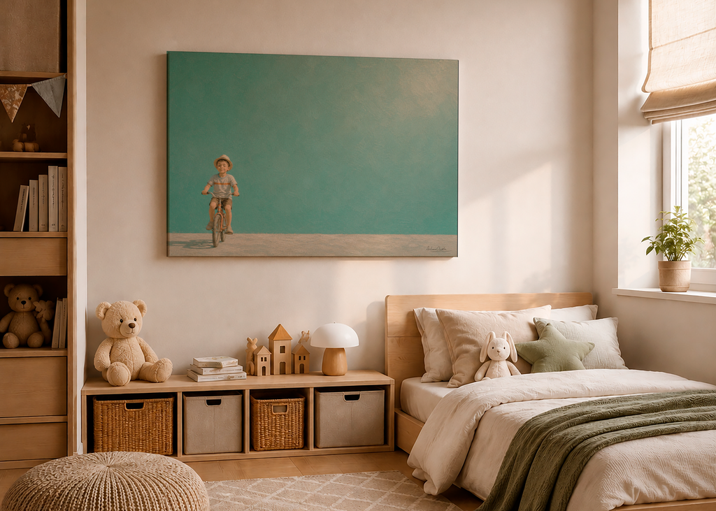 Childhood Memories II | Canvas Print | Stretched Canvas | Minimalist Wall Art | Nostalgic Child Artwork | Museum-Quality Giclée Canvas