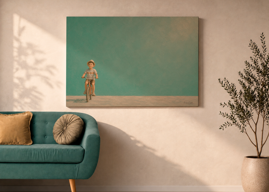 Childhood Memories II | Canvas Print | Stretched Canvas | Minimalist Wall Art | Nostalgic Child Artwork | Museum-Quality Giclée Canvas