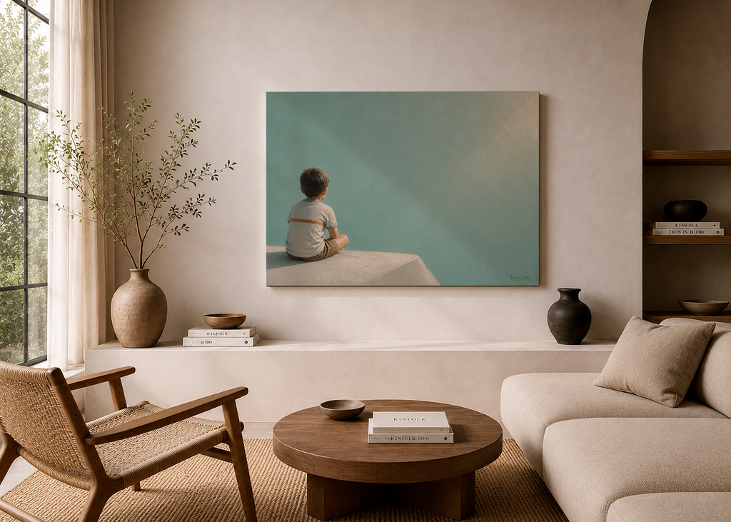 Childhood Memories I | Canvas Print | Stretched Canvas | Minimalist Wall Art | Nostalgic Child Artwork | Museum-Quality Giclée Canvas