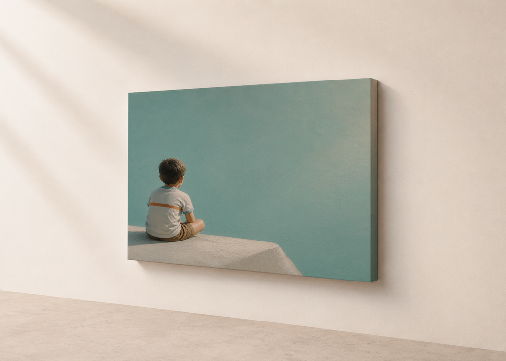 Childhood Memories I | Canvas Print | Stretched Canvas | Minimalist Wall Art | Nostalgic Child Artwork | Museum-Quality Giclée Canvas