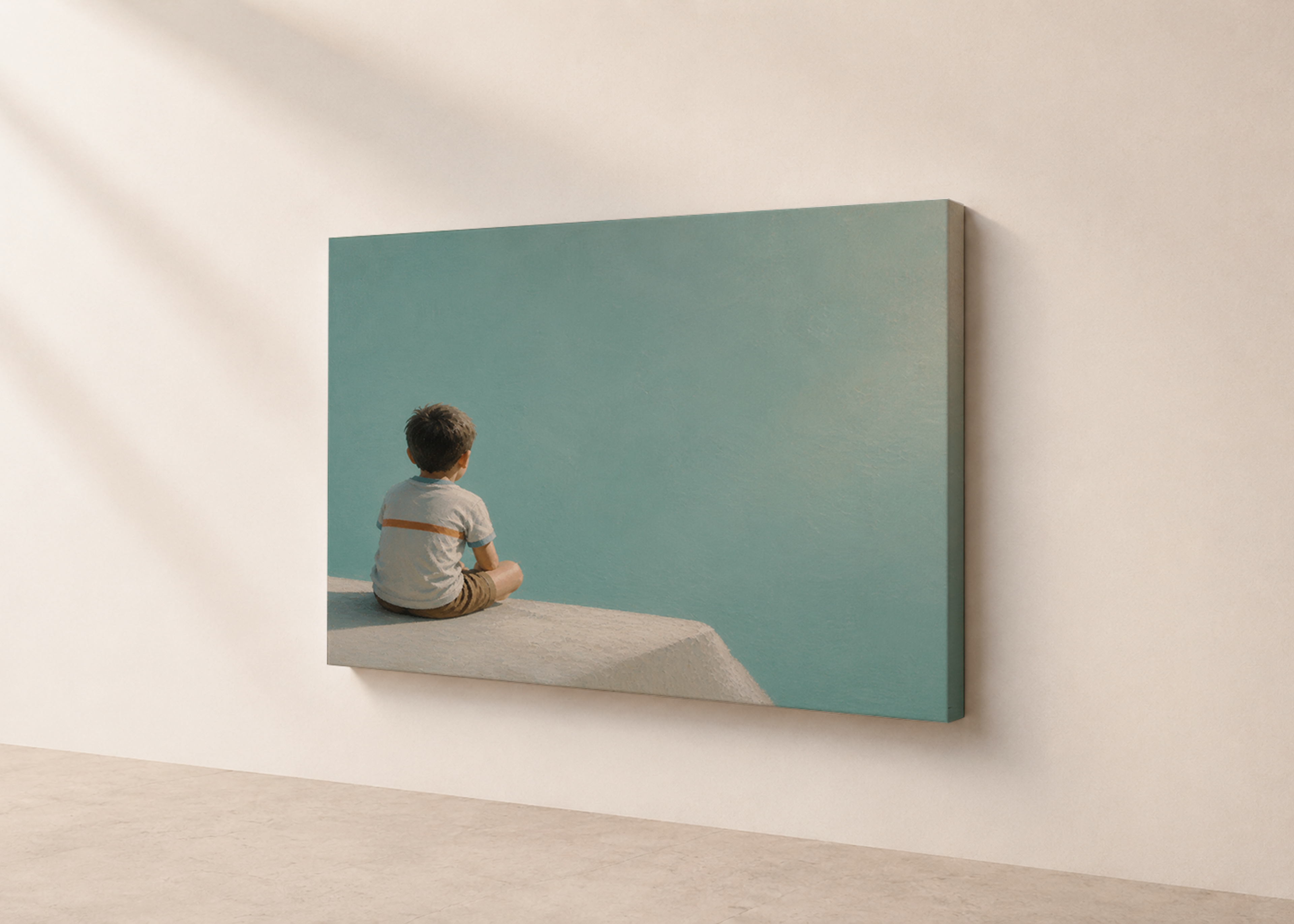 Childhood Memories I | Canvas Print | Stretched Canvas | Minimalist Wall Art | Nostalgic Child Artwork | Museum-Quality Giclée Canvas