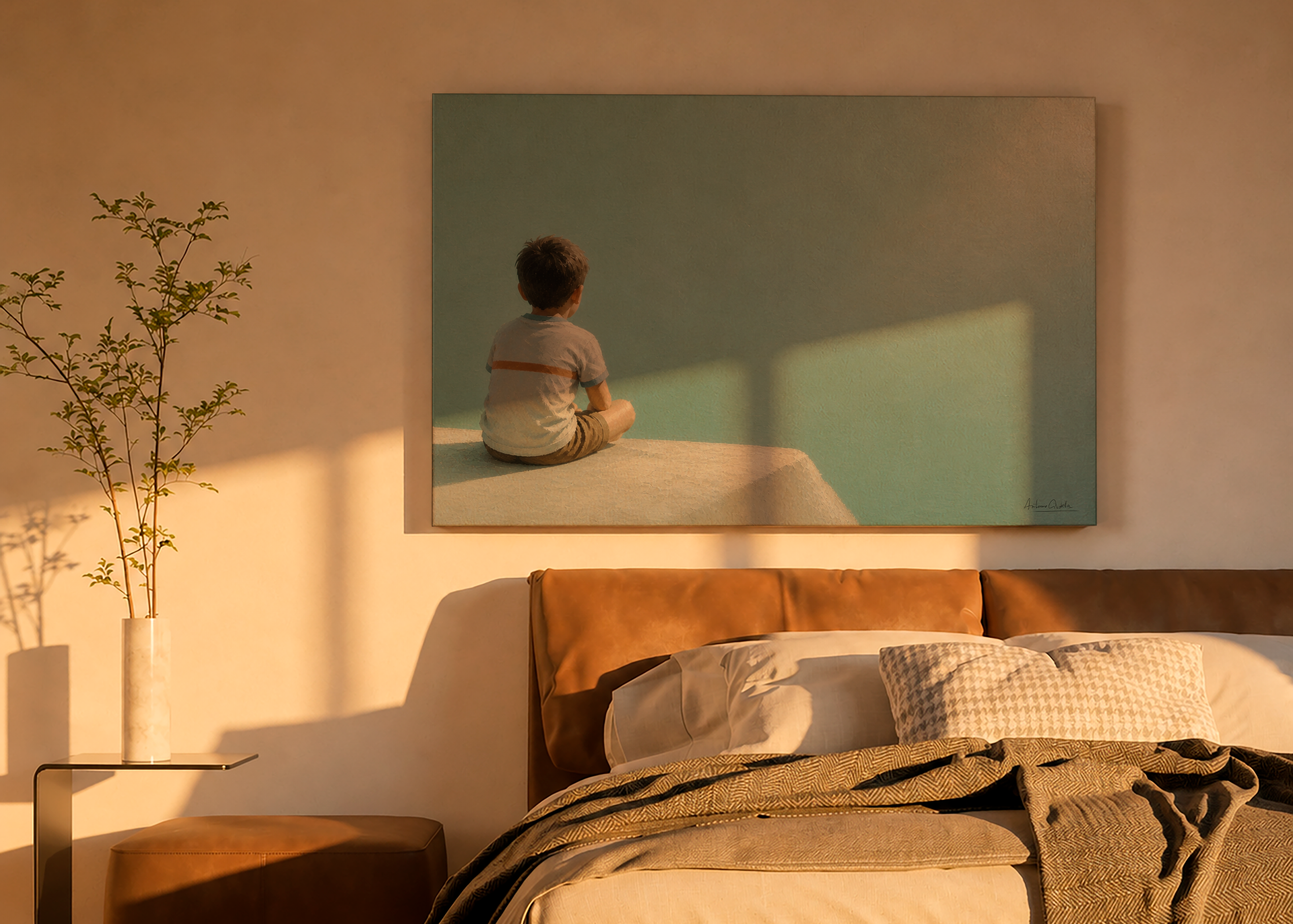 Childhood Memories I | Canvas Print | Stretched Canvas | Minimalist Wall Art | Nostalgic Child Artwork | Museum-Quality Giclée Canvas