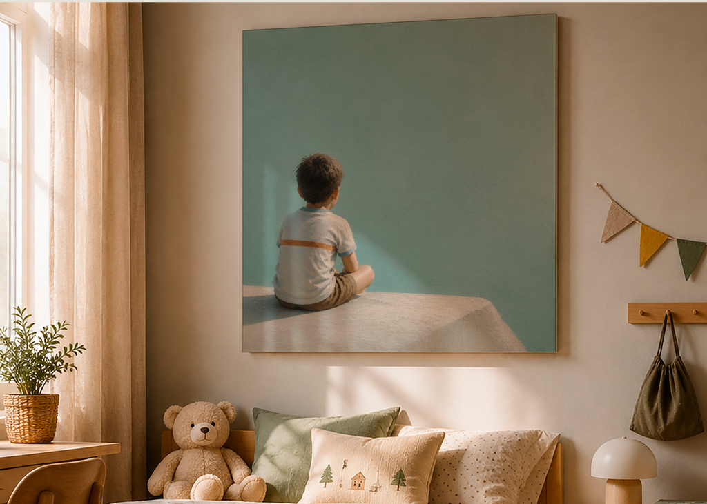 Childhood Memories I | Canvas Print | Stretched Canvas | Minimalist Wall Art | Nostalgic Child Artwork | Museum-Quality Giclée Canvas