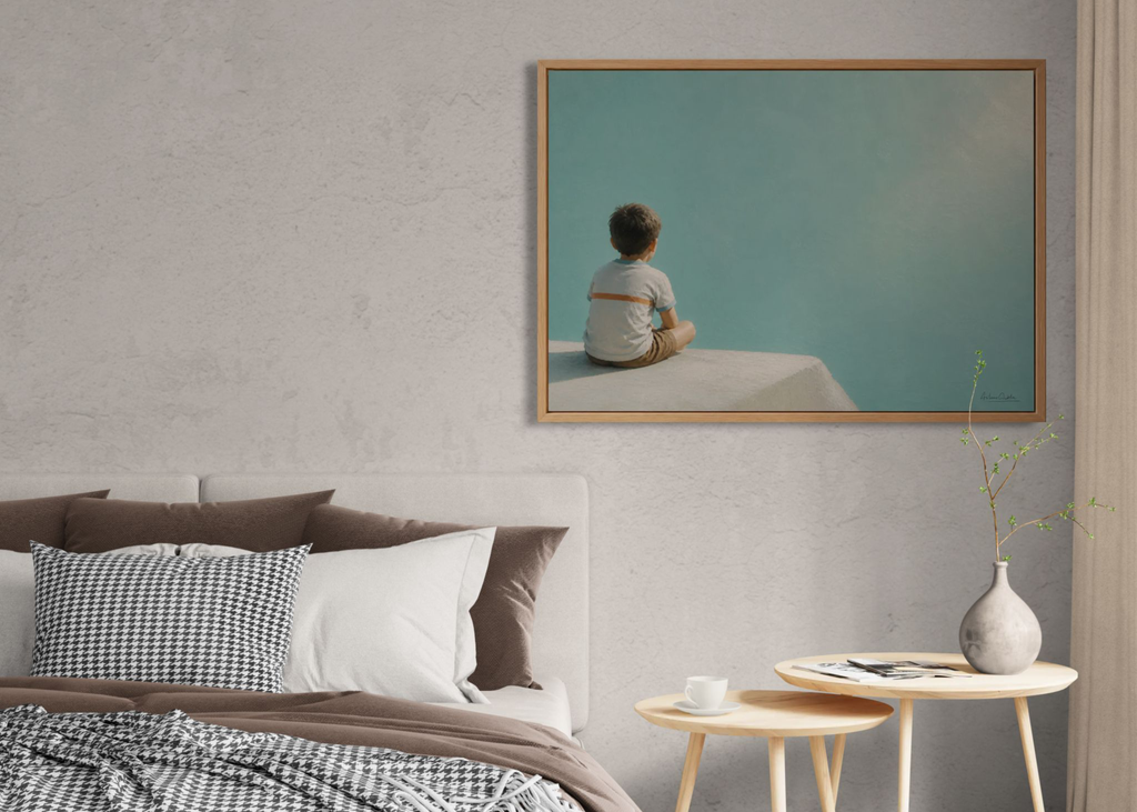Childhood Memories I | Framed Canvas | Minimalist Wall Art | Nostalgic Child Artwork | Premium Framed Canvas