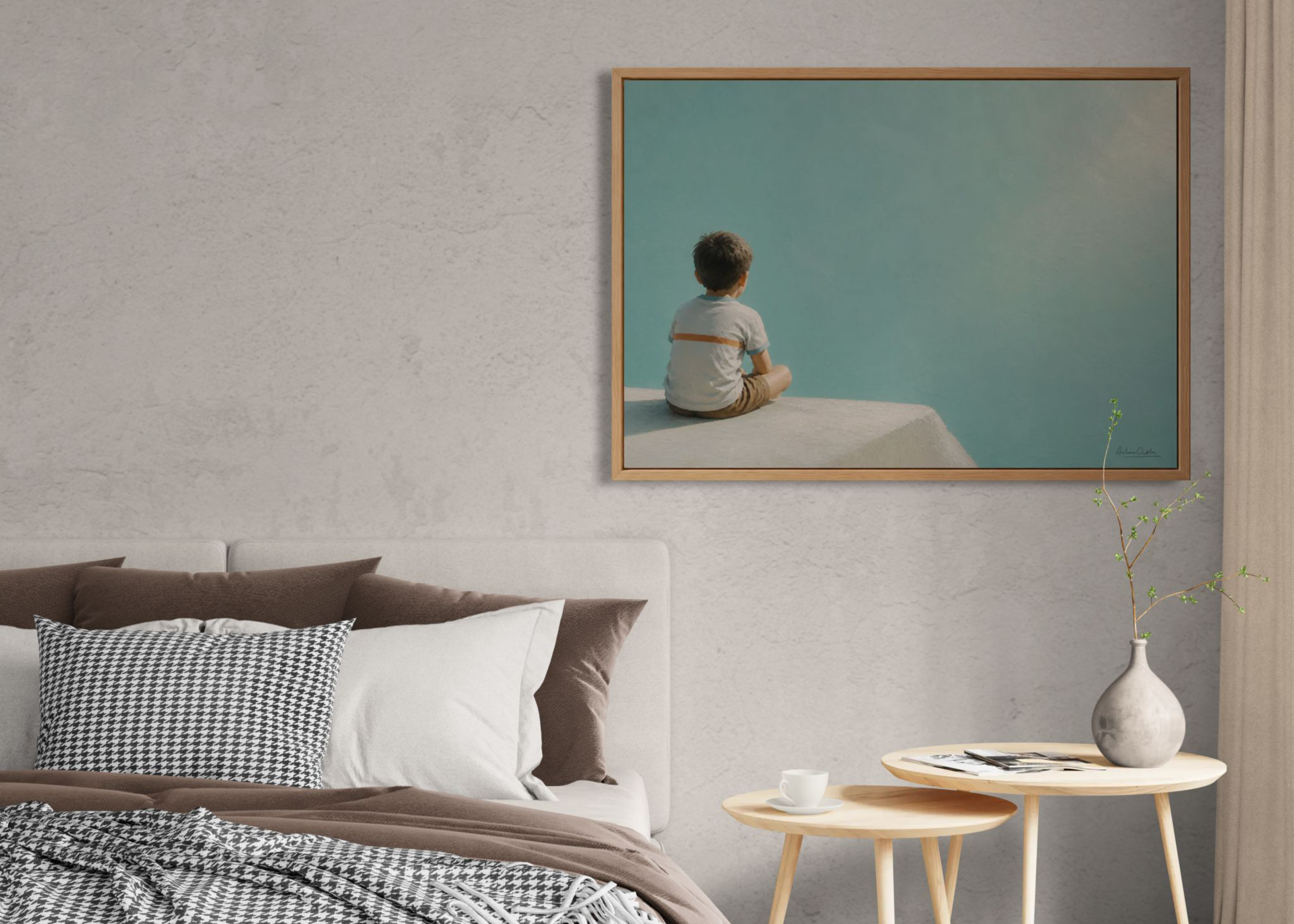 Childhood Memories I | Framed Canvas | Minimalist Wall Art | Nostalgic Child Artwork | Premium Framed Canvas