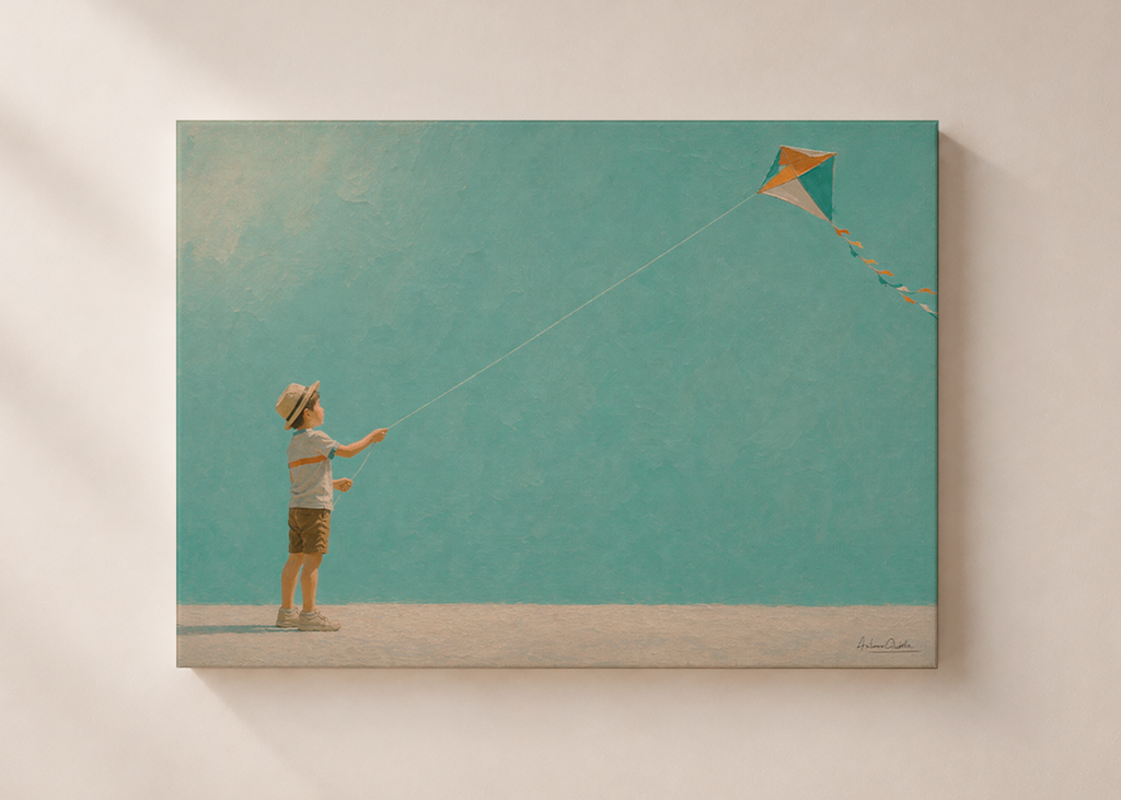Childhood Memories III | Canvas Print | Stretched Canvas | Minimalist Wall Art | Nostalgic Child Artwork | Museum-Quality Giclée Canvas