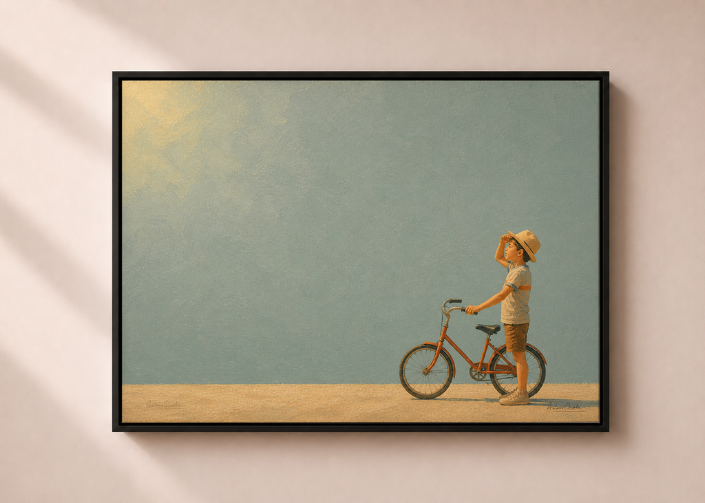 Childhood Memories V | Framed Canvas | Minimalist Child Wall Art | Nostalgic Artwork