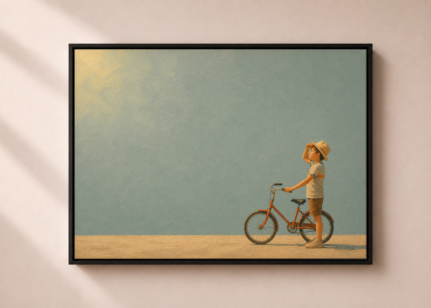 Childhood Memories V | Framed Canvas | Minimalist Child Wall Art | Nostalgic Artwork