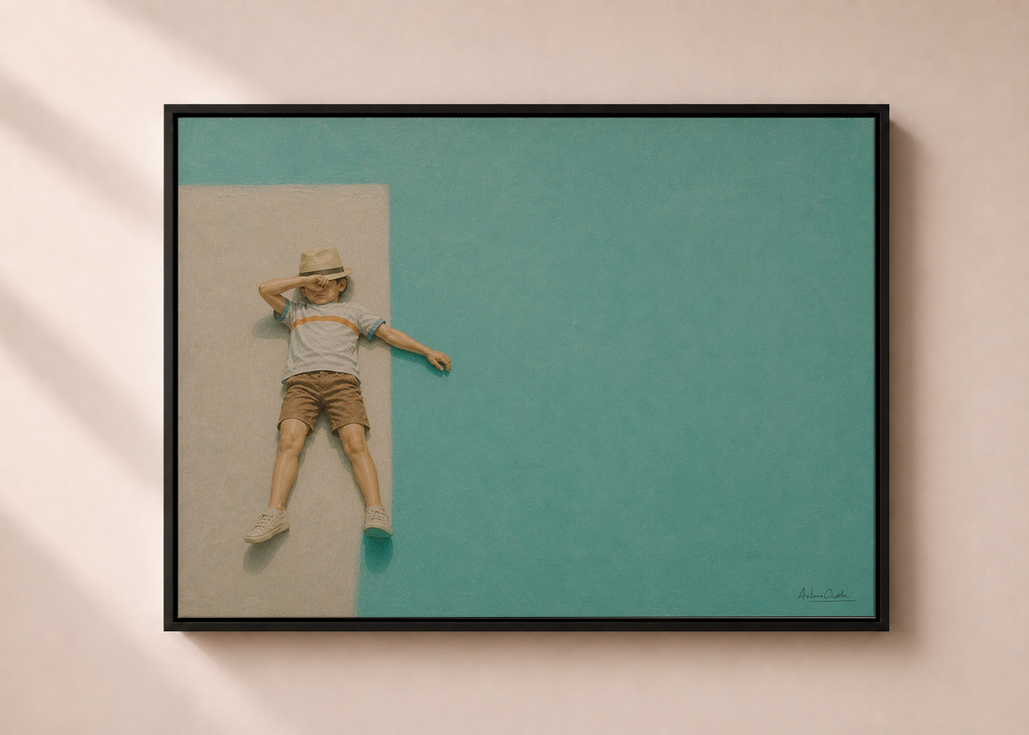 Childhood Memories VII | Framed Canvas | Minimalist Child Wall Art | Nostalgic Artwork