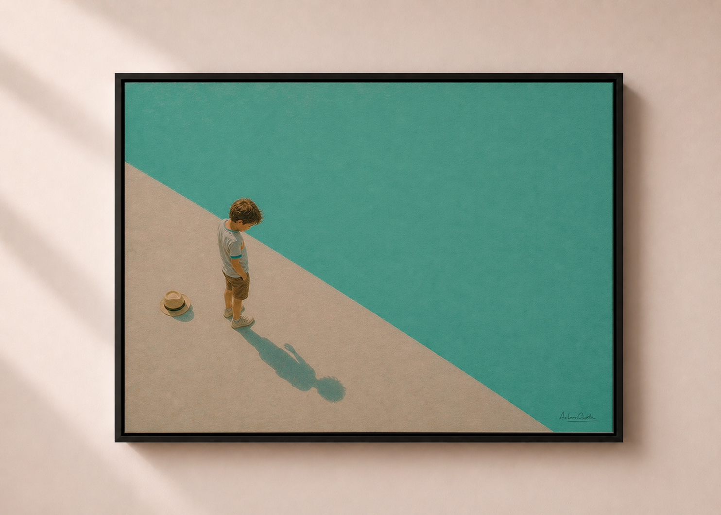 Childhood Memories VIII | Framed Canvas | Minimalist Child Wall Art | Nostalgic Artwork