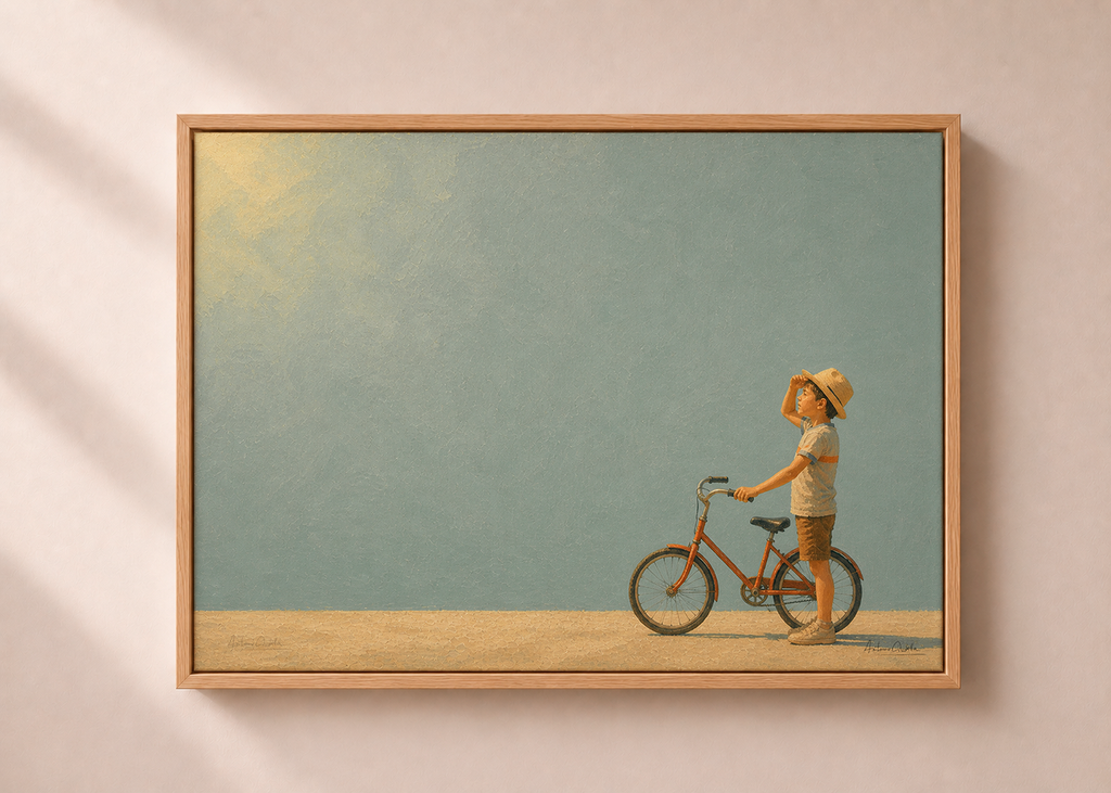 Childhood Memories V | Framed Canvas | Minimalist Child Wall Art | Nostalgic Artwork