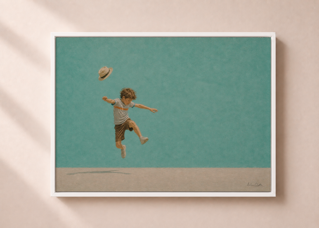 Childhood Memories VI | Framed Canvas | Minimalist Child Wall Art | Nostalgic Artwork