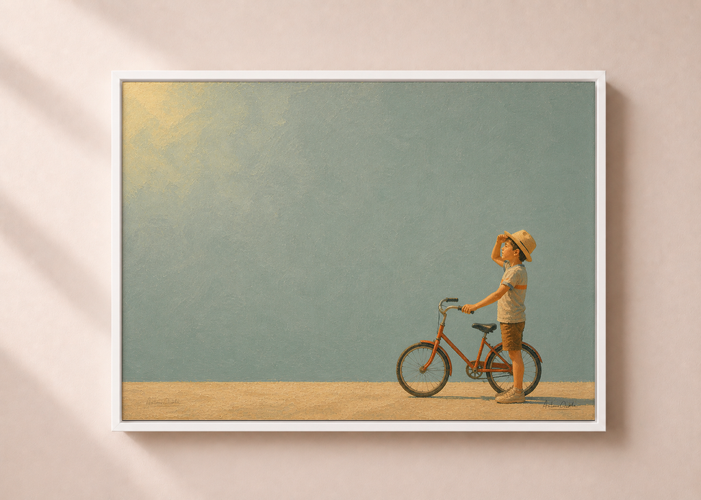 Childhood Memories V | Framed Canvas | Minimalist Child Wall Art | Nostalgic Artwork