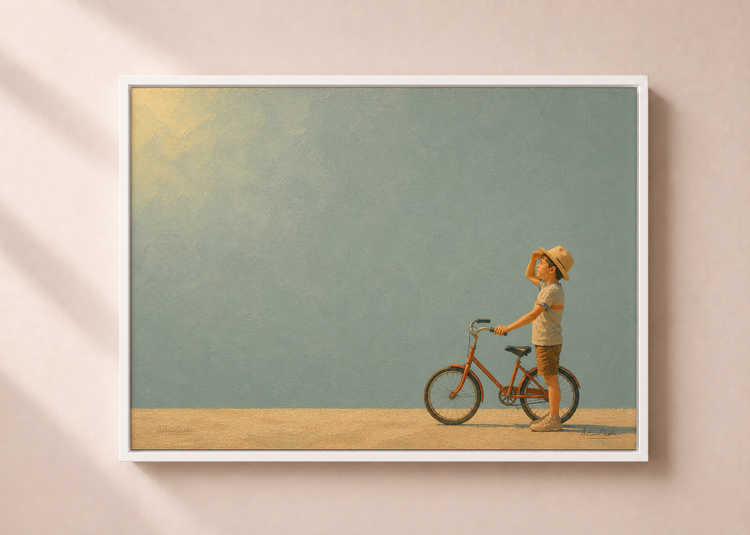 Childhood Memories V | Framed Canvas | Minimalist Child Wall Art | Nostalgic Artwork