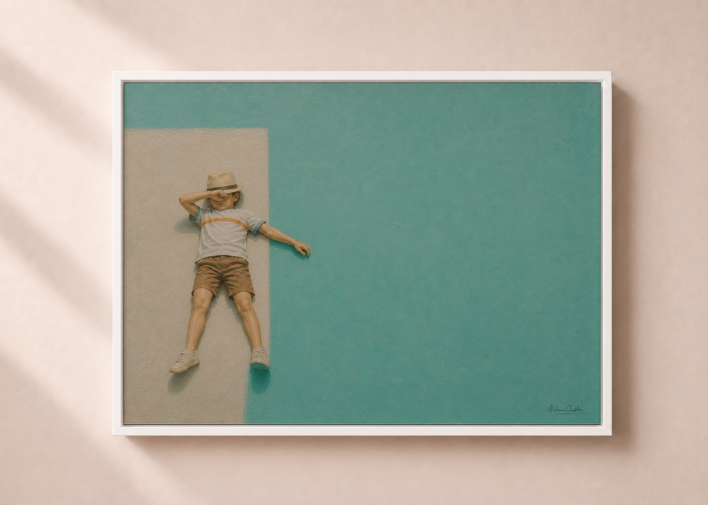 Childhood Memories VII | Framed Canvas | Minimalist Child Wall Art | Nostalgic Artwork