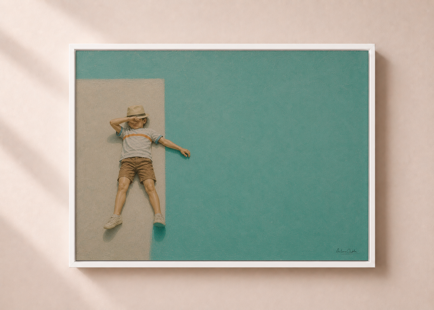 Childhood Memories VII | Framed Canvas | Minimalist Child Wall Art | Nostalgic Artwork