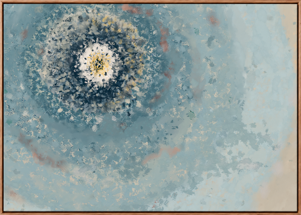 Resonant Emergence | Framed Canvas Print | Abstract Blue Wall Art