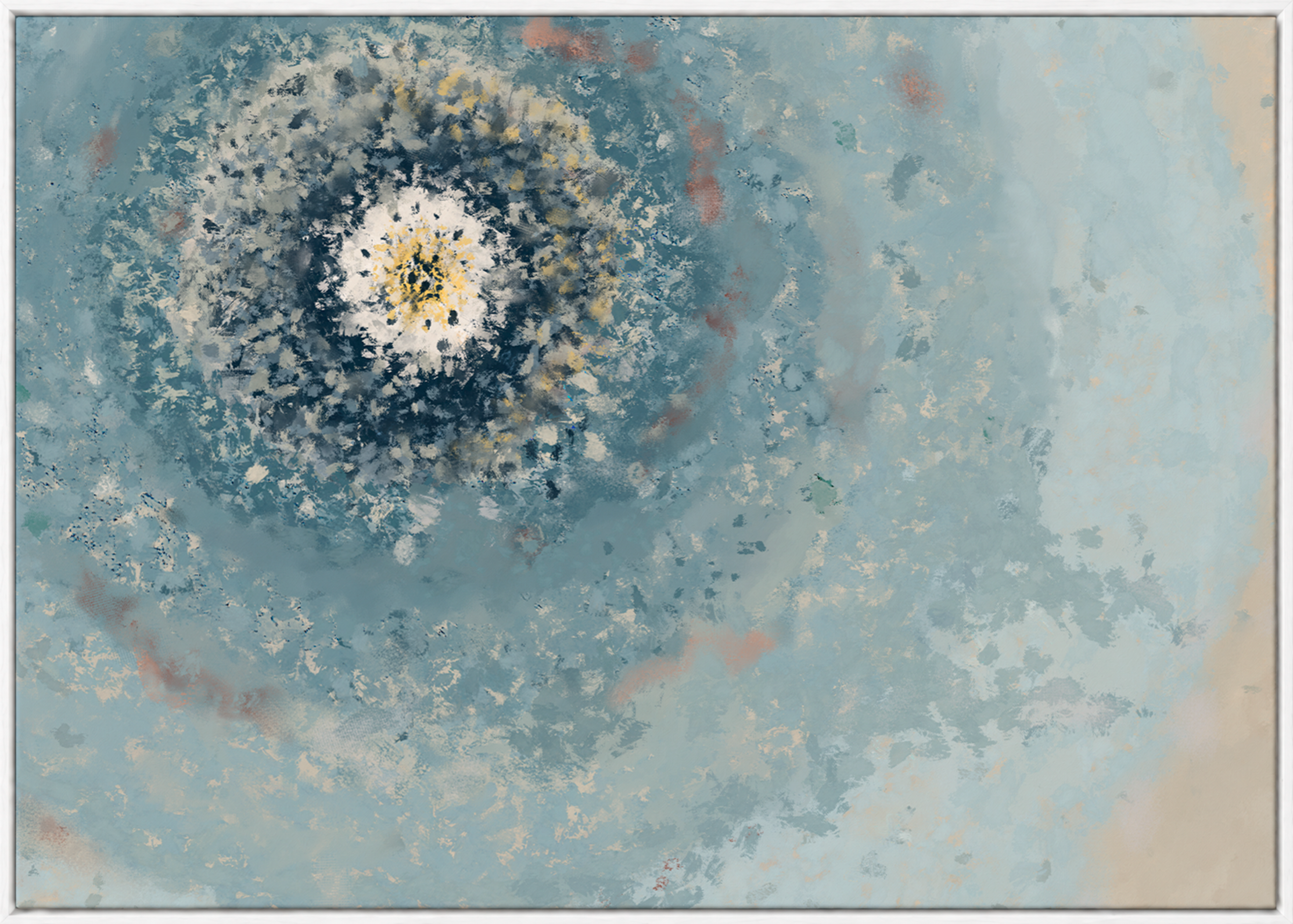 Resonant Emergence | Framed Canvas Print | Abstract Blue Wall Art