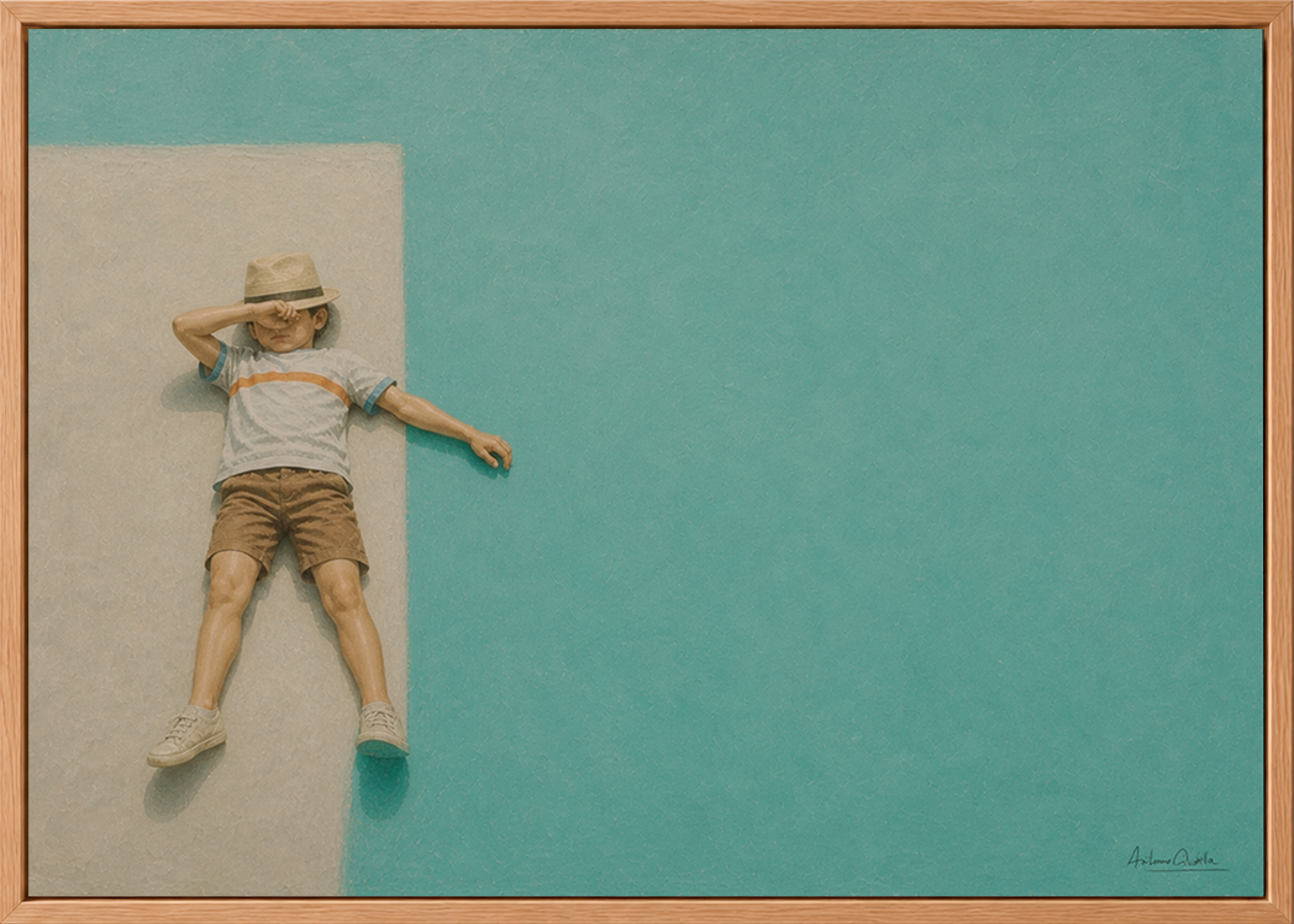 Childhood Memories VII | Framed Canvas | Minimalist Child Wall Art | Nostalgic Artwork
