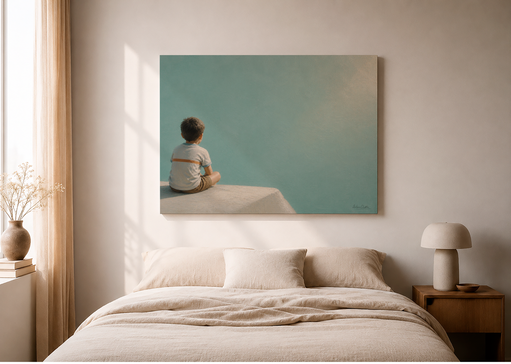 Childhood Memories I | Canvas Print | Stretched Canvas | Minimalist Wall Art | Nostalgic Child Artwork | Museum-Quality Giclée Canvas
