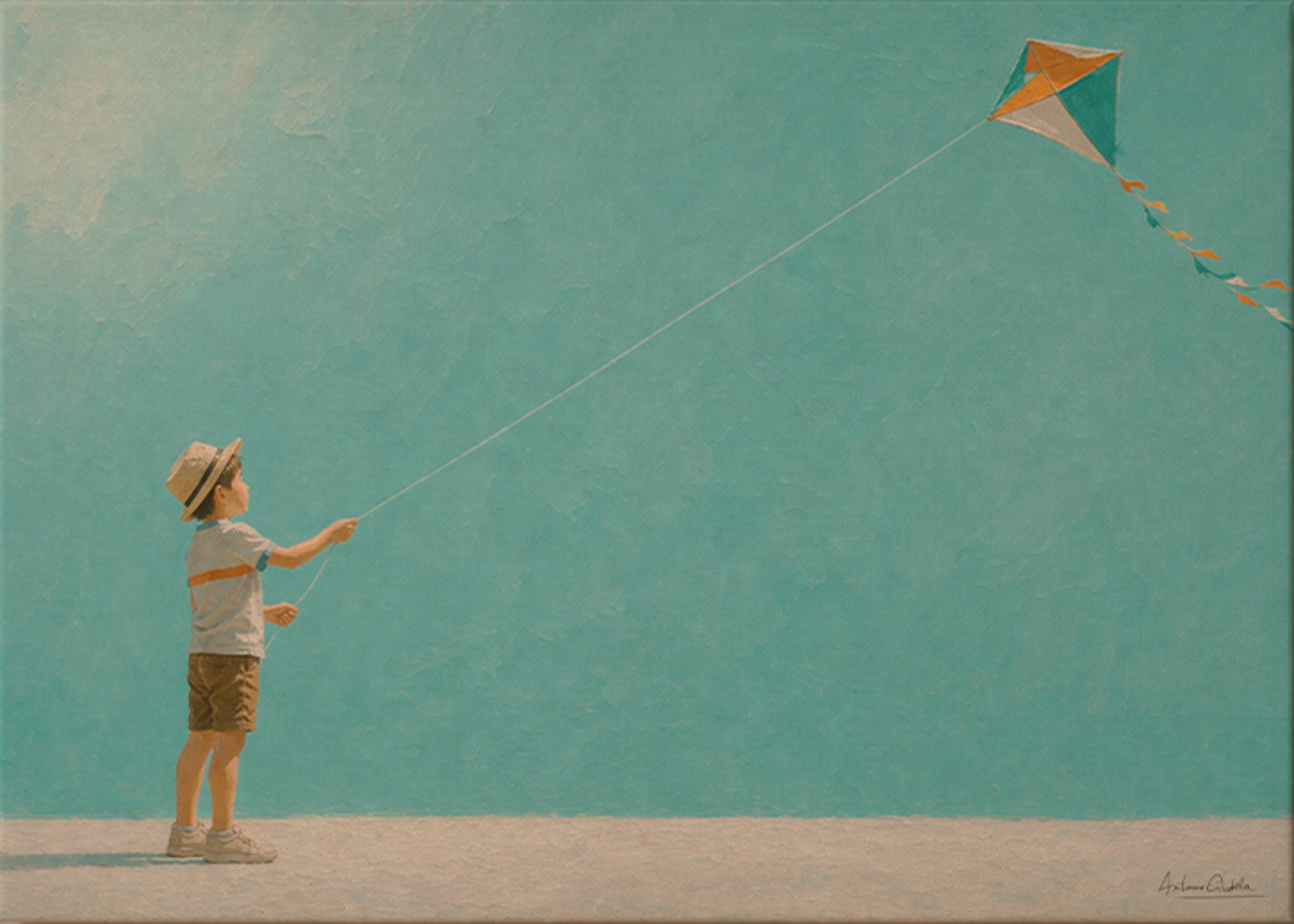 Childhood Memories III | Canvas Print | Stretched Canvas | Minimalist Wall Art | Nostalgic Child Artwork | Museum-Quality Giclée Canvas