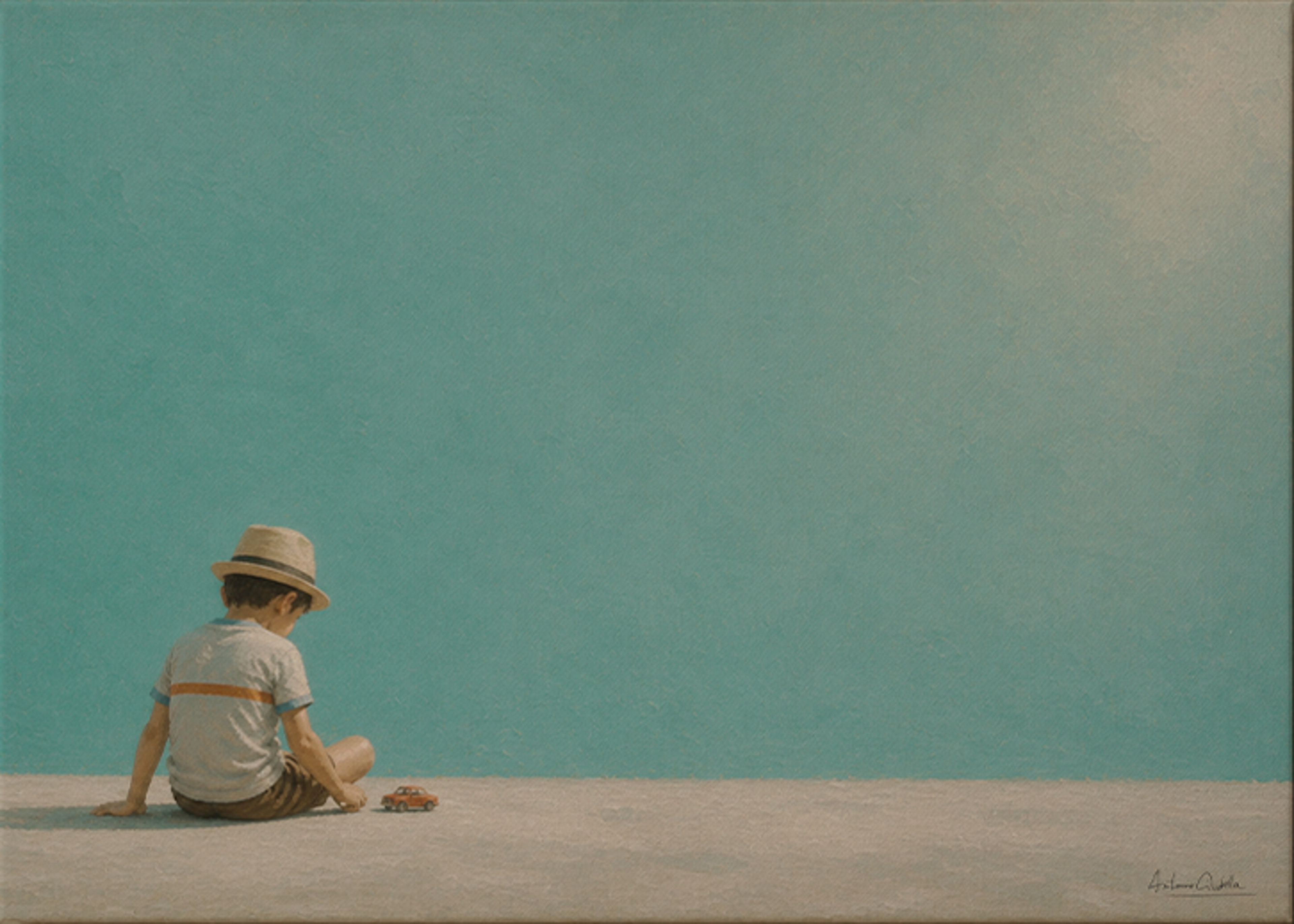Childhood Memories IV | Canvas Print | Stretched Canvas | Minimalist Wall Art | Nostalgic Child Artwork | Museum-Quality Giclée Canvas
