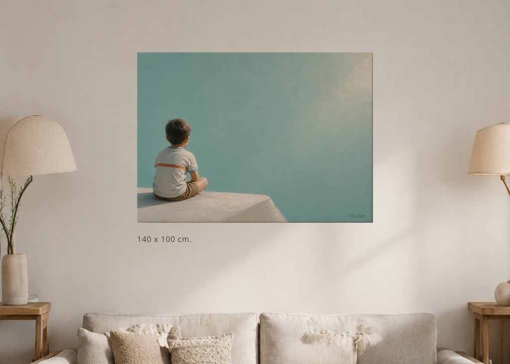 Childhood Memories I | Canvas Print | Stretched Canvas | Minimalist Wall Art | Nostalgic Child Artwork | Museum-Quality Giclée Canvas