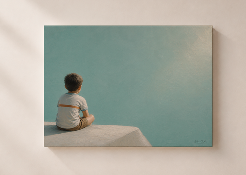 Childhood Memories I | Canvas Print | Stretched Canvas | Minimalist Wall Art | Nostalgic Child Artwork | Museum-Quality Giclée Canvas