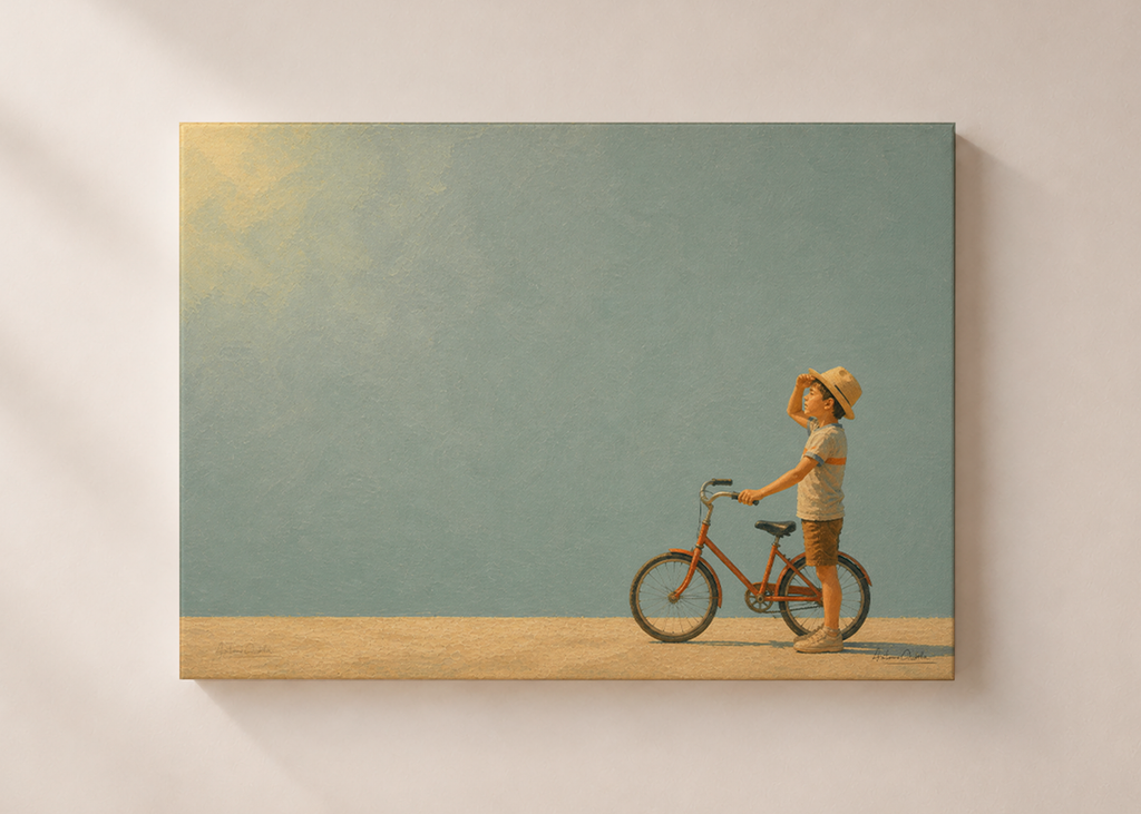Childhood Memories V | Canvas Print | Stretched Canvas | Minimalist Wall Art | Nostalgic Child Artwork | Museum-Quality Giclée Canvas