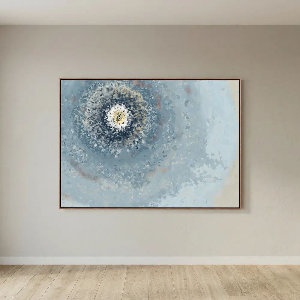 Resonant Emergence | Framed Canvas Print | Abstract Blue Wall Art
