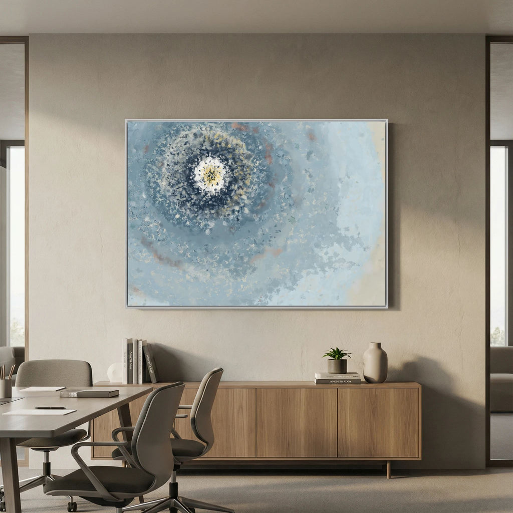 Resonant Emergence | Framed Canvas Print | Abstract Blue Wall Art