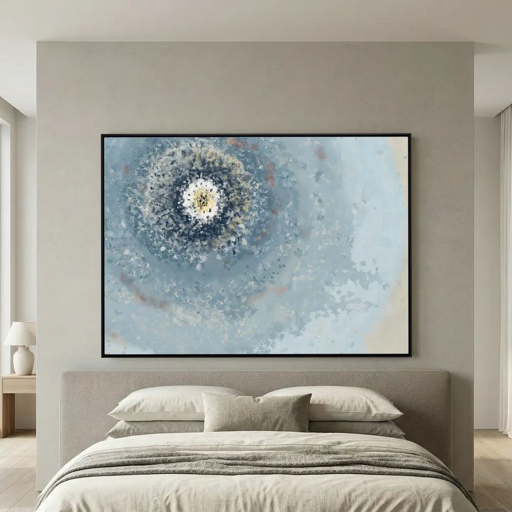 Resonant Emergence | Framed Canvas Print | Abstract Blue Wall Art