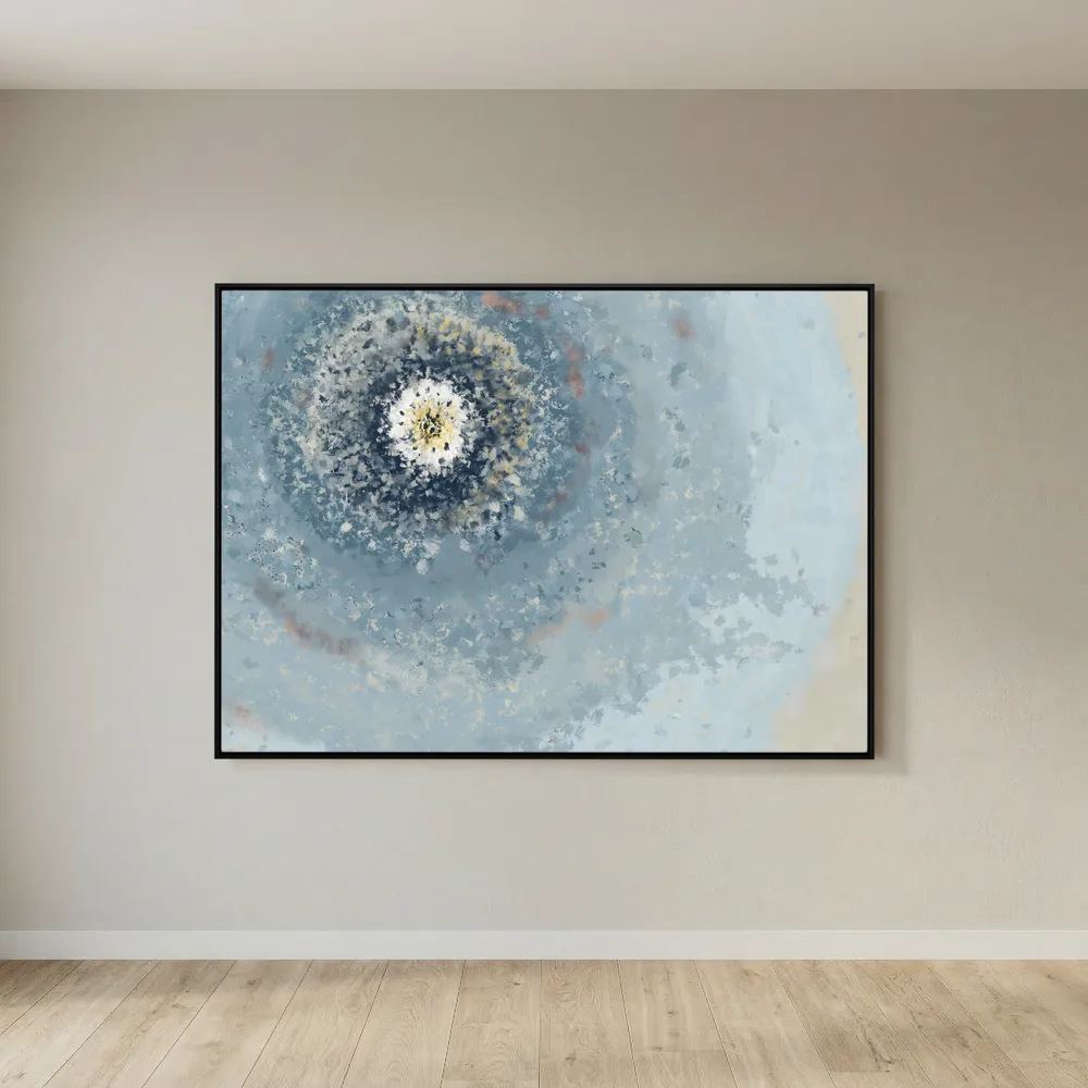 Resonant Emergence | Framed Canvas Print | Abstract Blue Wall Art