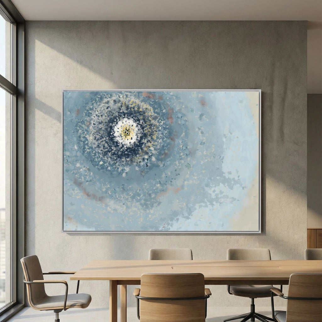 Resonant Emergence | Framed Canvas Print | Abstract Blue Wall Art