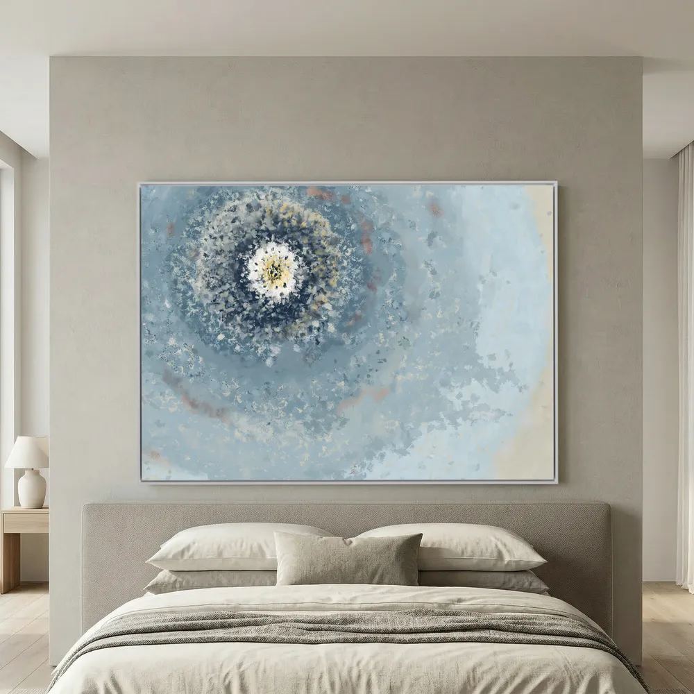 Resonant Emergence | Framed Canvas Print | Abstract Blue Wall Art