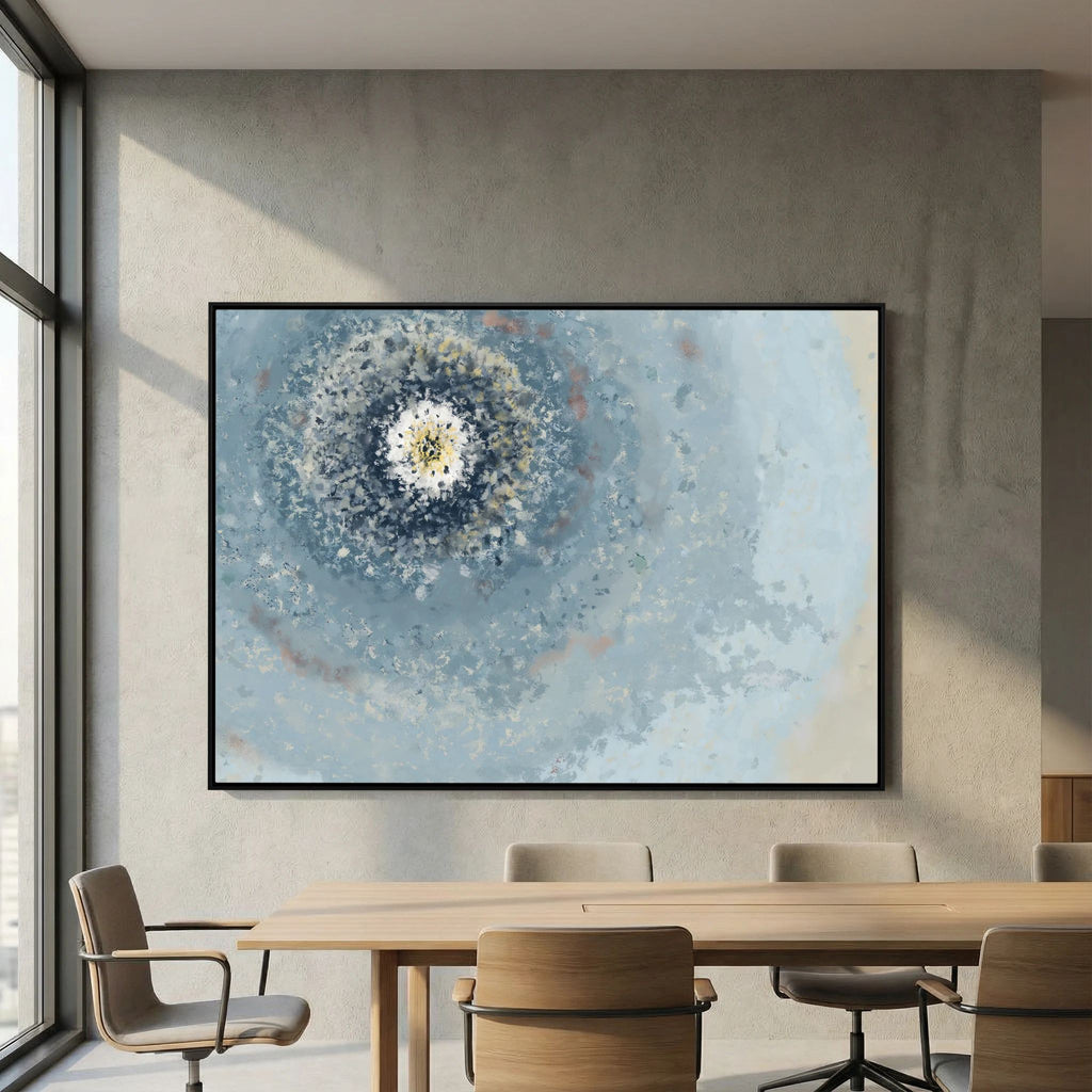 Resonant Emergence | Framed Canvas Print | Abstract Blue Wall Art