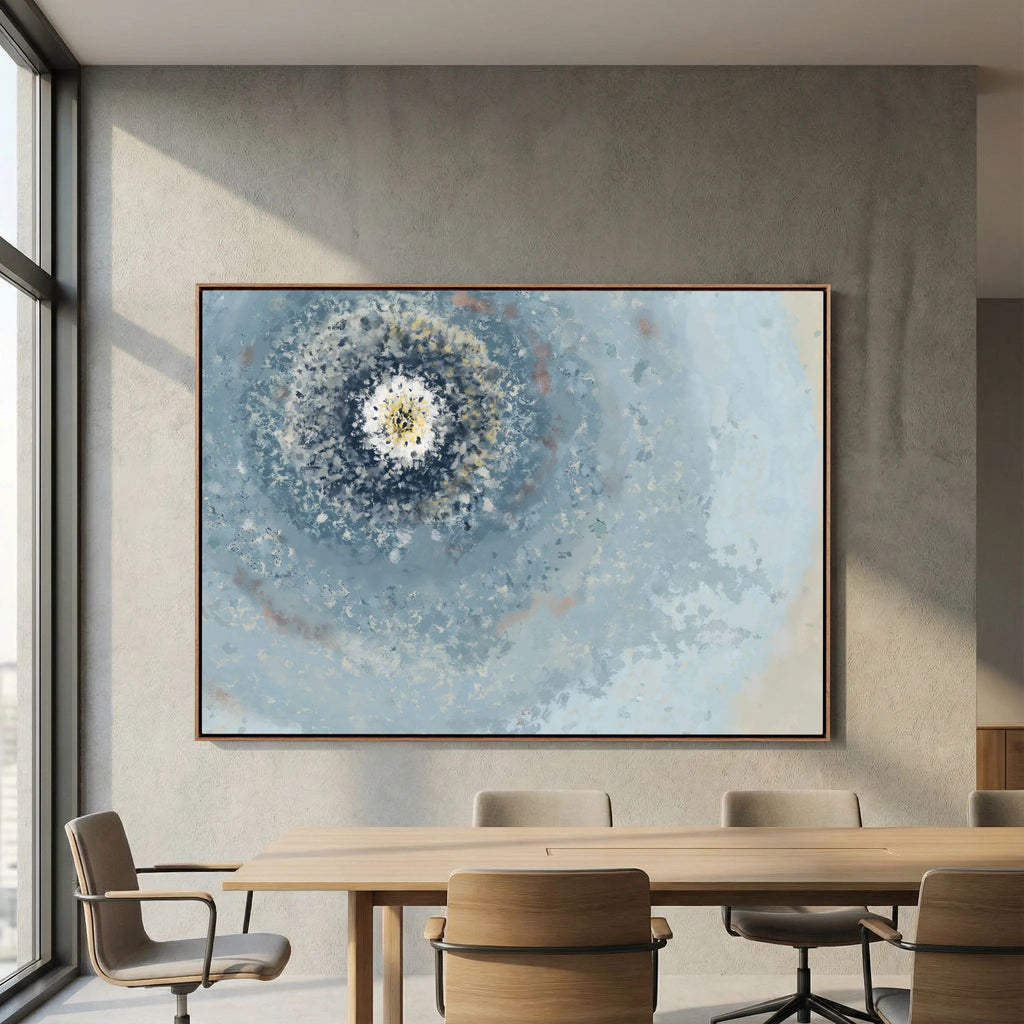 Resonant Emergence | Framed Canvas Print | Abstract Blue Wall Art